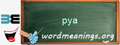 WordMeaning blackboard for pya